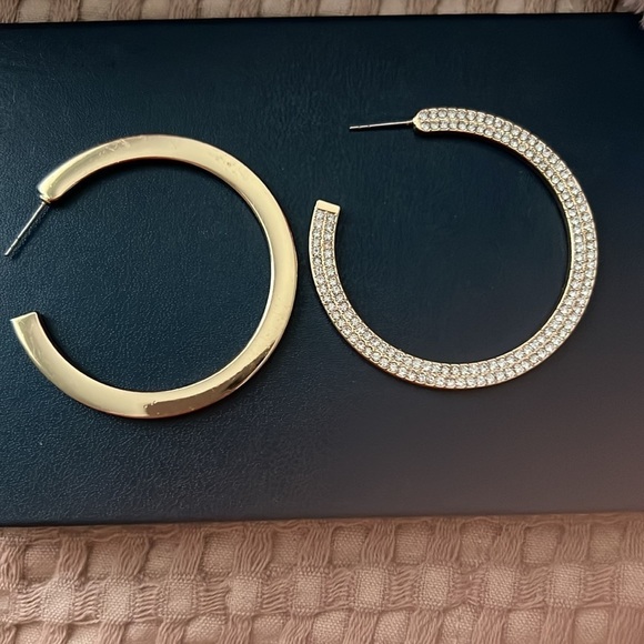BAUBLEBAR Gold Hoop Earrings Rhinestone